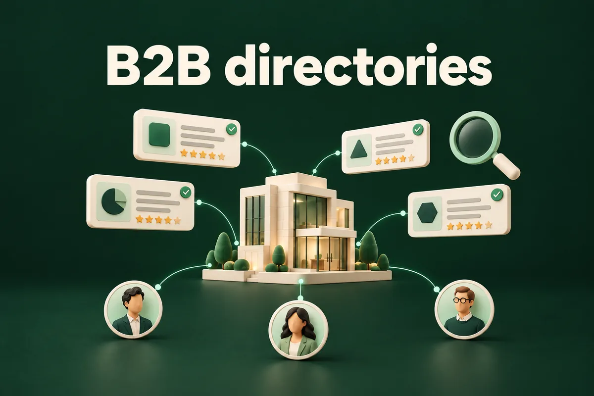 B2B directories — business software listings connected to an office and buyer profiles.